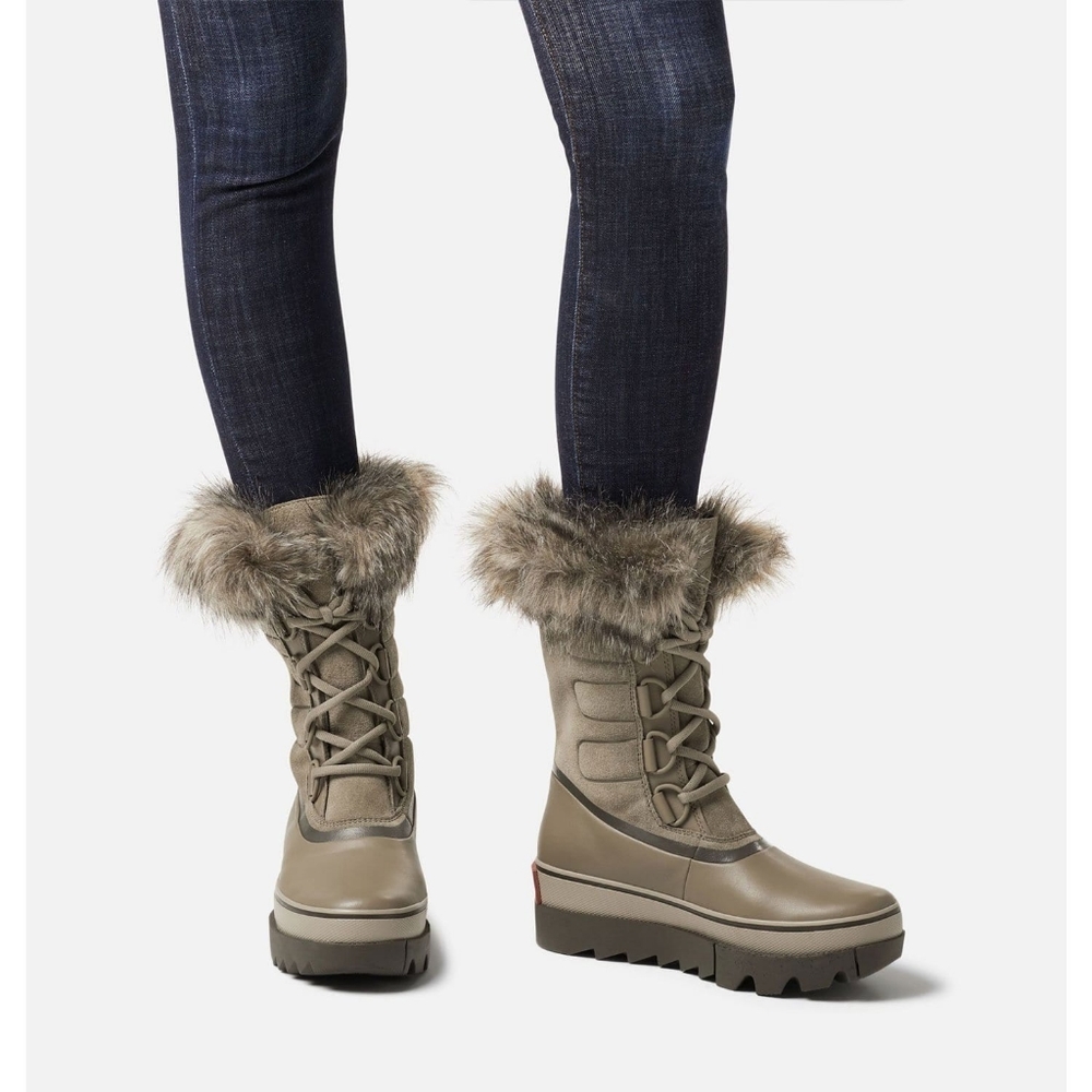 SOREL JOAN OF ARCTIC GREEN FUR WINTER BOOTS NWT SIZE 10 - Picture 2 of 10